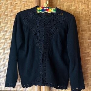 Black Vintage beaded Lace Cardigan